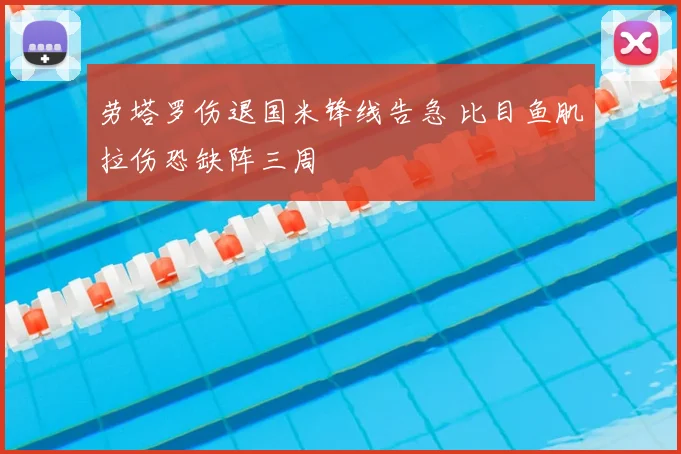 劳塔罗伤退国米锋线告急 比目鱼肌拉伤恐缺阵三周